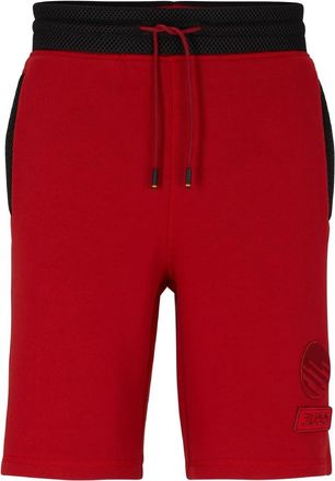 HUGO BOSS Mens Serace Running Shorts with Clean Hem in Bright Red - Size Small