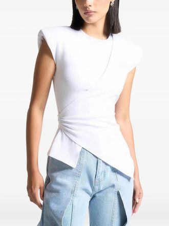 Mani&egrave;re De Voir Top met ruche taille en brede schouders - Wit