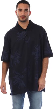 HUGO BOSS Mens C-Parris 13 Floral Jacquard Polo Shirt in Blue Cotton - Size 2XL