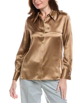 Lafayette 148 New York French Cuffed Silk Blouse