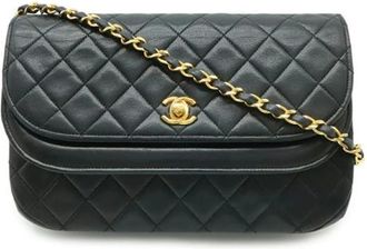 Chanel Pre-owned Borsa a Spalla Double Flap Matelass&eacute; in Pelle dAgnello - - Pre-owned - Donna - Nero - ONE SIZE