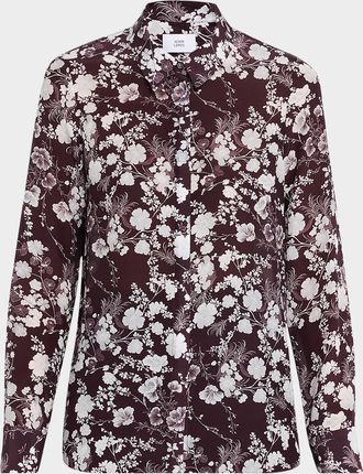Adam Lippes Mathias Floral Silk Button-Down Shirt
