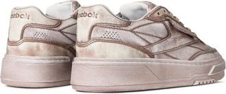 Reebok Womens Club C Ltd Sneaker Beige Leather Mesh Rubber