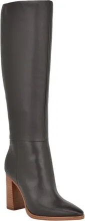 Guess Lannie Boots Womens Dark Brown Leather Almond Toe Knee High LION292