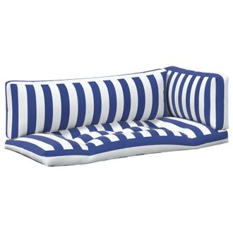 vidaXL Coj&iacute;n De Exterior 3 Pcs Azul Y Blanco 103 X 58 X 10 Cm Tela Vidaxl