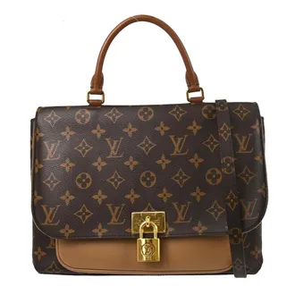 Louis Vuitton Marignan Handbag Monogram Canvas With Leather Brown Canvas Handbag (Pre-Owned)
