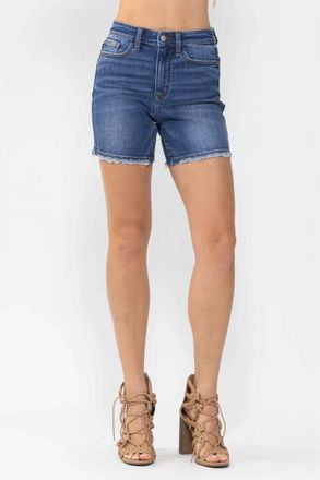 Judy Blue Mid Length Short In Medium Wash