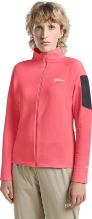 Jack Wolfskin Fleecejacke JACK WOLFSKIN PRELIGHT FZ W, Damen, Gr. M (38/40), sunset, coral, Obermaterial: 92% Polyester, 8% sonstige Fasern, Jacken Fleecejacke