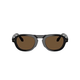 Giorgio Armani 0ar8244 Bold Black Acetate Sunglasses with Warm Brown Lenses