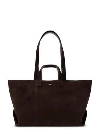 A.P.C. Structured Brown Leather Tote Bag