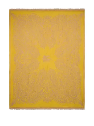 Etro Home paisley-jacquard wool blanket - Yellow