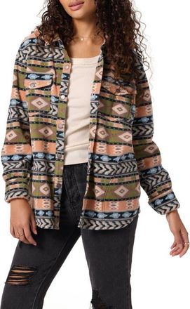 O'Neill Zuma Print Superfleece Shirt Jacket in Martini Olive at Nordstrom, Size Xx-Large