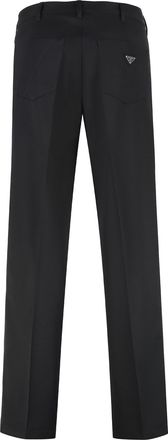 Prada Mens Virgin Wool Trousers Black Chinos
