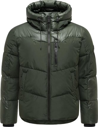 Stone Harbor Kiaano heren winterjas - gewatteerd met capuchon & glanzende inzetten
