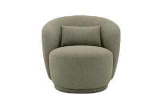 Castlery Avery Swivel Armchair Customized, Performance Classic Twill Moss, Spill-Resistant, 360-&deg; Swivel for Chairs