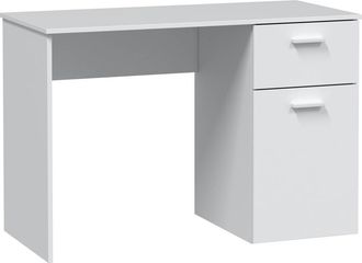 HOMN Mesa de escritorio 1 puerta 1 caj&oacute;n blanco, 108 cm
