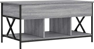 vidaXL Vidaxl - Mesa De Centro Madera Ingenier&iacute;a Metal Gris Sonoma 100x55x50 Cm