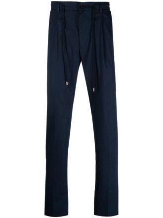 Moorer Pantaloni affusolati Anton-WE con coulisse - Blu