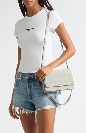 Alexander Wang Logo Print Fitted Stretch Cotton T-Shirt in White at Nordstrom, Size X-Large