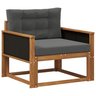 vidaXL Sof&aacute; Intermedio De Exterior Madera De Acacia S&oacute;lida Natural Vidaxl