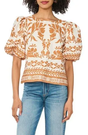 Parker Bubble Sleeve Tie Back Top in Egret at Nordstrom Rack, Size X-Large