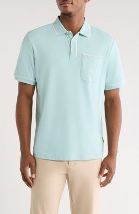 Malbon Golf Dove Piqué Performance Golf Polo in Light Blue at Nordstrom, Size Medium