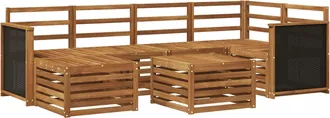 vidaXL Conjunto De Sof&aacute;s De Exterior 6 Uds. Natural Vidaxl