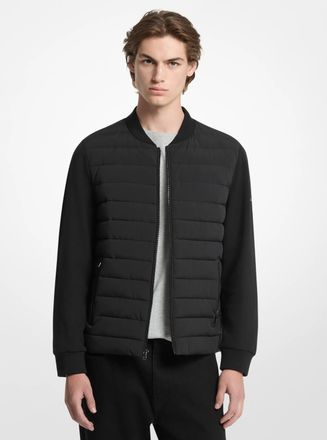 Michael Kors Mixed-Media Quilted Bomber Jacket