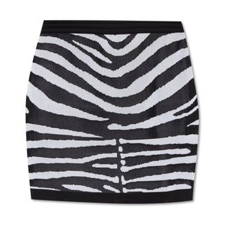 Balmain Short Skirts, female, Black, Size: XS Animal Print Skirt
