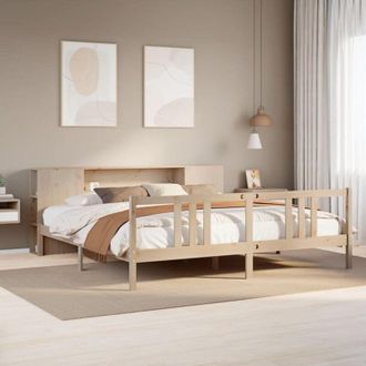 vidaXL Cama Con Estanter&iacute;a Sin Colch&oacute;n Madera Maciza De Pino 180x200cm Vidaxl