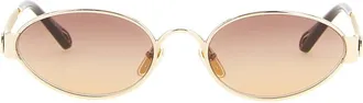 Chlo&eacute; Golden Oval Sunglasses
