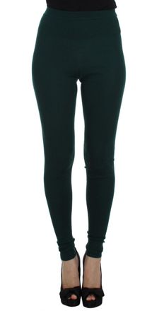 Dolce & Gabbana Green Cashmere Stretch Tights Womens Pants