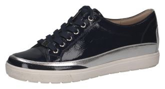 Caprice Plateausneaker CAPRICE, Damen, Gr. 38, blau (dunkelblau kombiniert), Leder, Schuhe Plateausneaker, Freizeitschuh, Halbschuh, Schn&uuml;rschuh mit gepolster