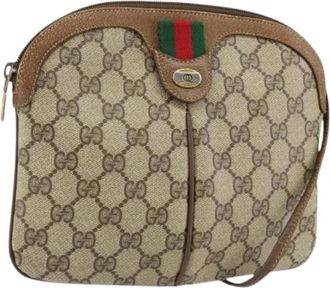 Gucci Pre-owned Cross Body Bags, female, Beige, Size: ONE SIZE Pre-owned Canvas Cross Body Bag