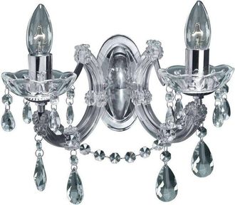 Searchlight Marie Therese - Vela De Pared Para Interior 2 Cromo Claro Con Cristales, E14 - Searchlight