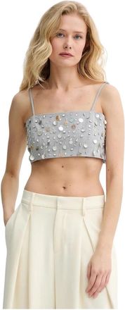 Isabelle Blanche Top - Dames - Tops zonder mouwen - Grijs - L - Leer - Tops