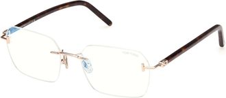 Tom Ford Blue Light Block Pilot Mens Eyeglasses FT5934-B 028 54
