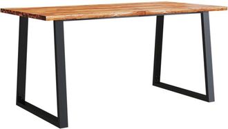 vidaXL Vidaxl - Dining Table with Live Edge 160x80x75 cm Solid Wood Acacia