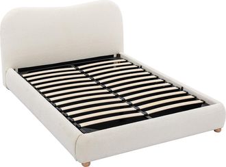 Vente-Unique Canap&eacute; abatible 160 x 200 cm - Tela boucl&eacute; - Blanco - VANARI