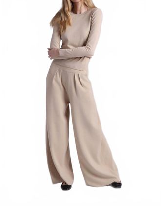 Minnie Rose Viscose Palazzo Pant With Pockets In Brown Sugar