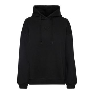 MY ESSENTIAL WARDROBE Hoodie met logo-borduring - Dames - Hoodies - Zwart - 2XL - Katoen - Hoodies & sweatvesten