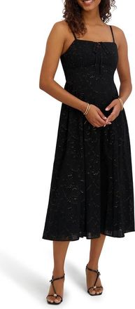 Kensie Lurex Midi Dress in Black at Nordstrom Rack, Size 10