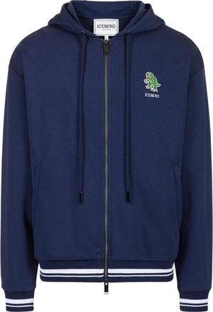 Iceberg Dino Social Club Hoodie - Heren - Vesten met rits - Blauw - 2XL - Katoen - Hoodies & sweatvesten
