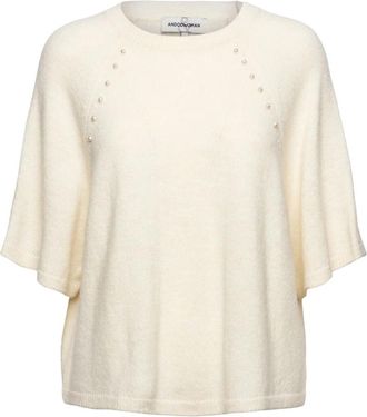 &Co Woman Boukje Pullover - Dames - Ronde hals truien - Beige - S - Polyester - Truien & Vesten
