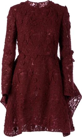 Giambattista Valli lace embroidery dress - women - Silk/Silk/Acrylic/Polyester/Wool - 42 - Red