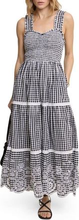 Nobody's Child Darla Check Lace Sleeveless Maxi Dress in Black at Nordstrom, Size 14