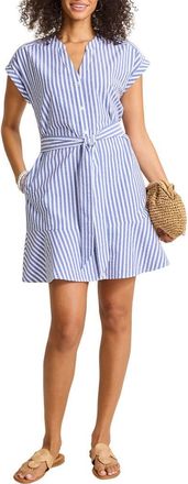 Tommy Bahama Frond Harbor Seersucker Stripe Shirtdress in Cobalt Haze at Nordstrom, Size X-Large