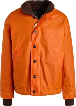 Manifattura Ceccarelli 7061B Deck Jacket - Heren - Bomber jackets - Oranje - XS - Katoen - Jassen