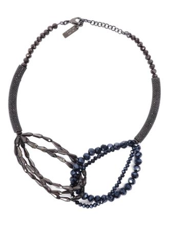 PESERICO crystal-beaded two-tone necklace - women - Other Materials - One Size - Blue