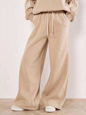 Apricot Embroidered Sweat Trouser In Cream